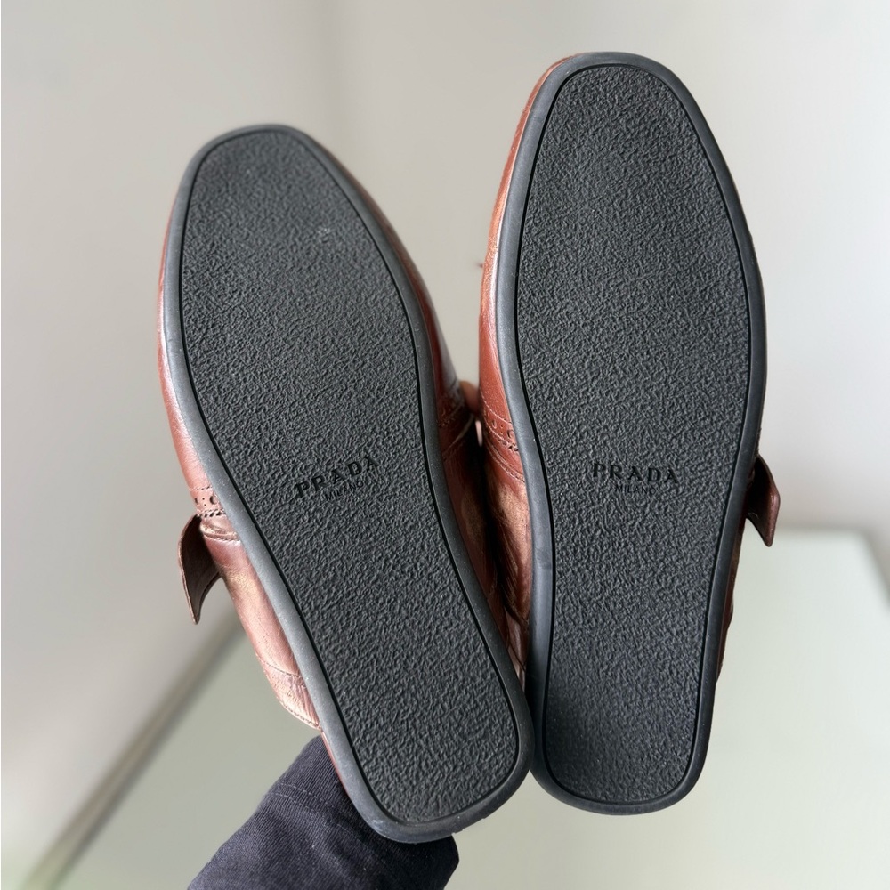 Like new PRADA Brown Leather Fringed Shuffle Mules $1,250 36 - Picture 14 of 16